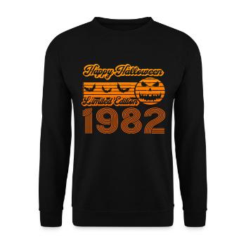 Halloween Citrouille Anniversaire Année de Construction 1982 Millésime - Sweat-shirt Unisexe - noir - Devant - Alina (178cm) & Michal (187cm)