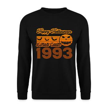Halloween Pumpkin Birthday Year of Construction 1993 Vintage - Unisex Sweatshirt - black - Front - Alina (178cm) & Michal (187cm)