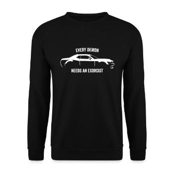 CHALLENGER DEMON SLOGAN - Unisex Sweatshirt - black - Front - Alina (178cm) & Michal (187cm)