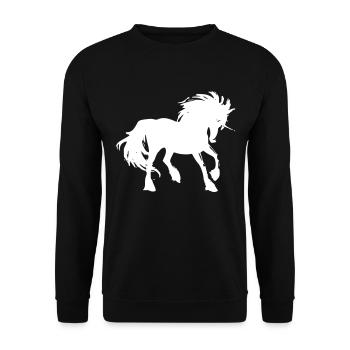 Einhorn - Unisex Pullover - Schwarz - Vorne - Alina (178cm) & Michal (187cm)