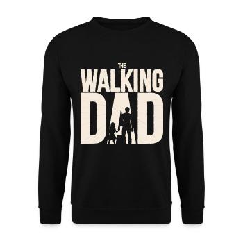 T - T-Shirt serie/TV - geek - walking Dad tshirt - Unisex Pullover - Schwarz - Vorne - Alina (178cm) & Michal (187cm)