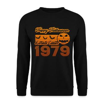 Halloween Citrouille Anniversaire Année de Construction 1979 Millésime - Sweat-shirt Unisexe - noir - Devant - Alina (178cm) & Michal (187cm)