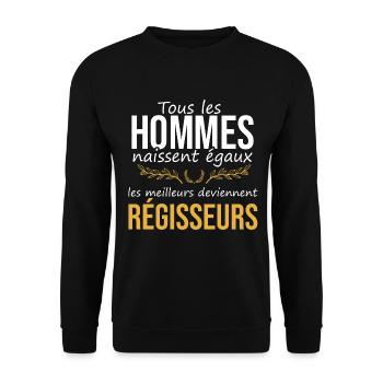 Les meilleurs deviennent régisseur | métier - Sweat-shirt Unisexe - noir - Devant - Alina (178cm) & Michal (187cm)