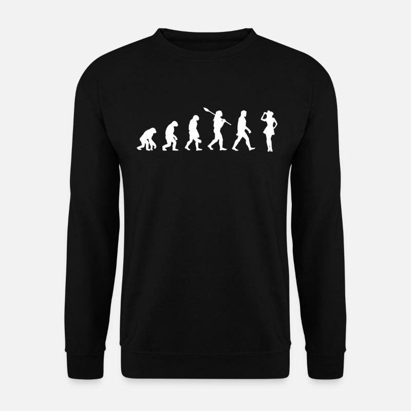 avec jupe - Evolution de l’homme - Sweat-shirt Unisexe - noir