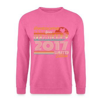 Geburtstag Vintage Geschenkidee Februar 2017 - Unisex Pullover - Pink - Vorne