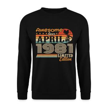 Les légendes sont nées en avril 1981 - Sweat-shirt Unisexe - noir - Devant - Alina (178cm) & Michal (187cm)
