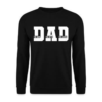 Dad Father Father the Man The Legend Dad Sayings - Unisex Sweatshirt - black - Front - Alina (178cm) & Michal (187cm)