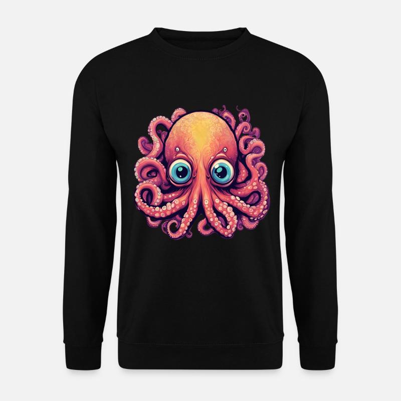 Süsser Tintenfisch Oktopus Geschenkidee - Unisex Pullover - Schwarz