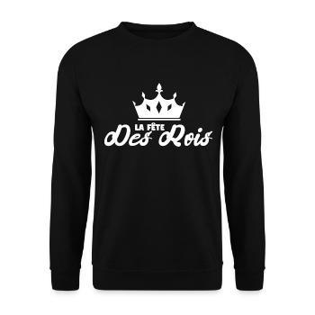 La Fête des rois. Cadeau des fête des rois. - Sweat-shirt Unisexe - noir - Devant - Alina (178cm) & Michal (187cm)