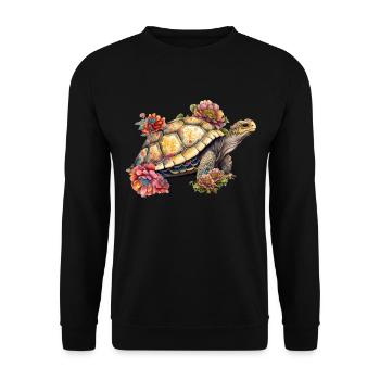 Pretty turtle - Unisex Sweatshirt - black - Front - Alina (178cm) & Michal (187cm)