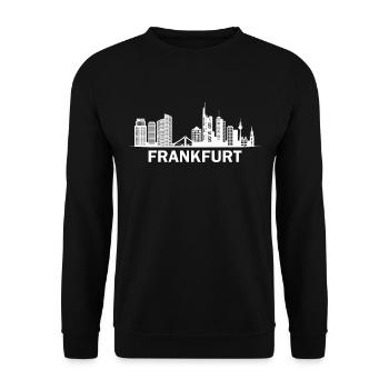 Frankfurt City Skyline Stadt Silhouette Germany - Unisex Pullover - Schwarz - Vorne - Alina (178cm) & Michal (187cm)
