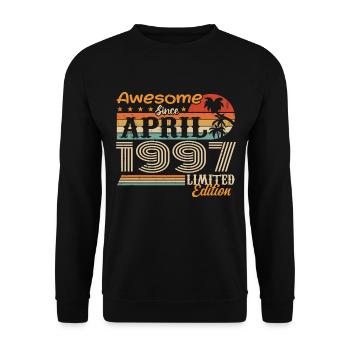 Les légendes sont nées en avril 1997 - Sweat-shirt Unisexe - noir - Devant - Alina (178cm) & Michal (187cm)