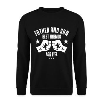 Vater und Sohn beste Freunde fürs Leben - Unisex Sweatshirt - black - Front - Alina (178cm) & Michal (187cm)