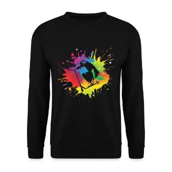 Scooter Stunt - Unisex Pullover - Schwarz - Vorne - Alina (178cm) & Michal (187cm)