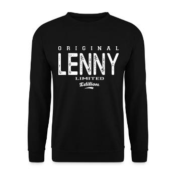 Lenny T-Shirt personalisierter Vorname lenny, Lenny - Unisex Pullover - Schwarz - Vorne - Alina (178cm) & Michal (187cm)