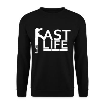 Fast Life - Unisex Pullover - Schwarz - Vorne - Alina (178cm) & Michal (187cm)