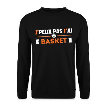 Je Peux Pas J'ai Baket Idée Cadeau Basketball - Sweat-shirt Unisexe - noir - Devant - Alina (178cm) & Michal (187cm)