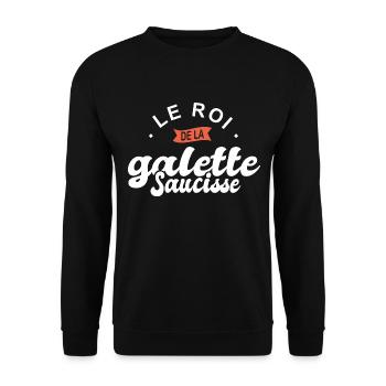 roi de la galette saucisse breton bretagne cuisine - Sweat-shirt Unisexe - noir - Devant - Alina (178cm) & Michal (187cm)