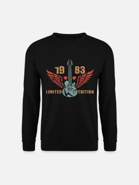 Gitarre Gitarrist Gitarrenspieler 1983 Geburtstag - Unisex Pullover - Schwarz