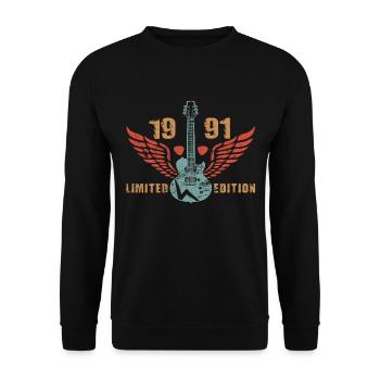 Guitarist Guitar Guitar Lovers Musician 1991 - Unisex Sweatshirt - black - Front - Alina (178cm) & Michal (187cm)