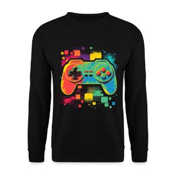 Console rétro - Sweat-shirt Unisexe - noir - Devant - Alina (178cm) & Michal (187cm)