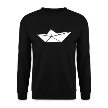 A Ship Paper Boat a Paper Boat Boats - Unisex Sweatshirt - black - Front - Alina (178cm) & Michal (187cm)