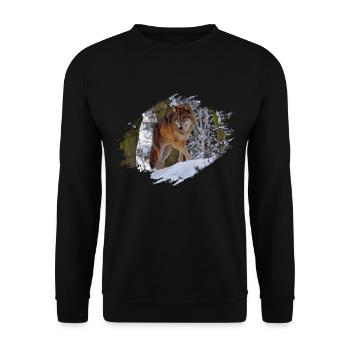 Wolf - Unisex Sweatshirt - black - Front - Alina (178cm) & Michal (187cm)