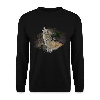 wolf - Unisex Sweatshirt - black - Front - Alina (178cm) & Michal (187cm)