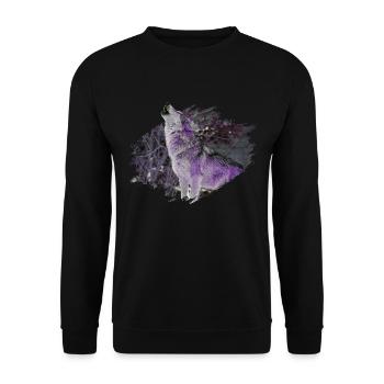 wolf - Unisex Sweatshirt - black - Front - Alina (178cm) & Michal (187cm)