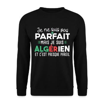 Algérien homme fier. Algérie. Cadeau t-shirt pays - Sweat-shirt Unisexe - noir - Devant - Alina (178cm) & Michal (187cm)