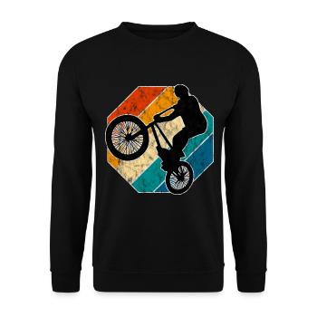 BMX Rad Fahrrad Retro Geschenk Bicycle Motocross - Unisex Pullover - Schwarz - Vorne - Alina (178cm) & Michal (187cm)