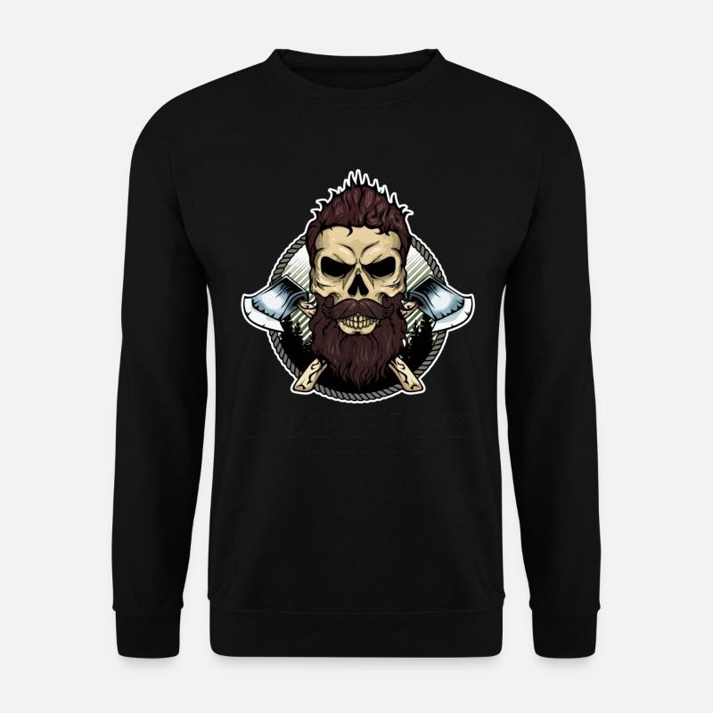 Holzfäller Totenkopf Pirat mit Axt - Unisex Pullover - Schwarz