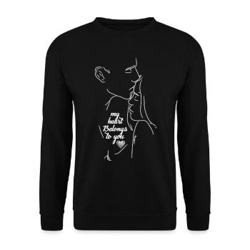 Couple romantique amoureux dessin cadeau pour ver - Sweat-shirt Unisexe - noir - Devant - Alina (178cm) & Michal (187cm)