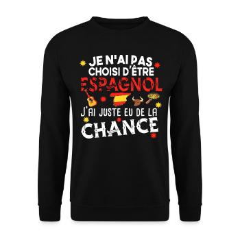 Espagnol Espagne. Cadeau pays humour t-shirt homme - Sweat-shirt Unisexe - noir - Devant - Alina (178cm) & Michal (187cm)