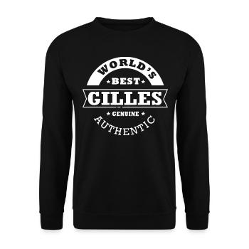 Gilles weltweit beste personalisierte Vornamen gilles - Unisex Pullover - Schwarz - Vorne - Alina (178cm) & Michal (187cm)