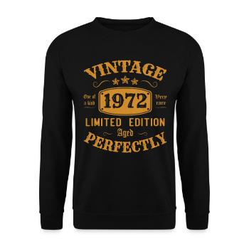 Vintage 1972 Limited Edition Perfectly Aged - Unisex Sweatshirt - black - Front - Alina (178cm) & Michal (187cm)
