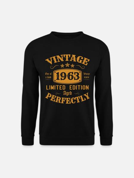 Vintage 1963 Limited Edition Perfekt gealtert - Unisex Pullover - Schwarz