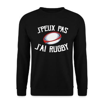 Je Peux Pas J'ai Rugby - Sweat-shirt Unisexe - noir - Devant - Alina (178cm) & Michal (187cm)