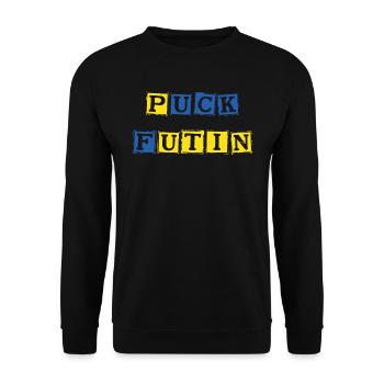 Puck Futin Ukraine - Unisex Pullover - Schwarz - Vorne - Alina (178cm) & Michal (187cm)
