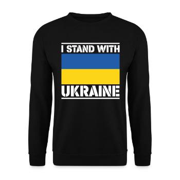 Je suis avec l'Ukraine I Stand With Ukraine - Sweat-shirt Unisexe - noir - Devant - Alina (178cm) & Michal (187cm)