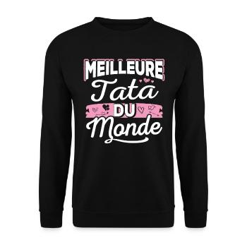 Meilleure Tata Du Monde - Sweat-shirt Unisexe - noir - Devant - Alina (178cm) & Michal (187cm)