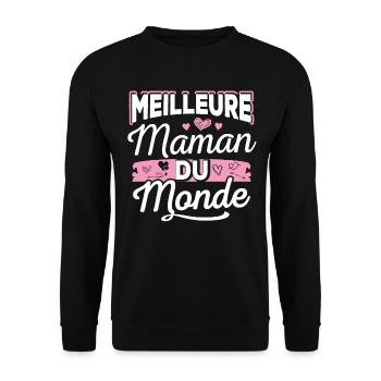 Meilleure Maman Du Monde - Sweat-shirt Unisexe - noir - Devant - Alina (178cm) & Michal (187cm)
