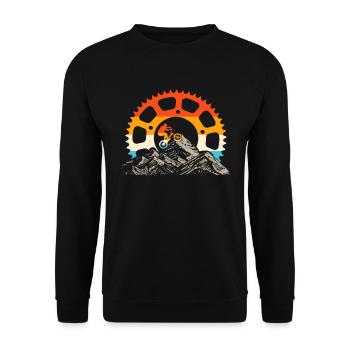 Mountain biker - Mountain bike lovers - Unisex Sweatshirt - black - Front - Alina (178cm) & Michal (187cm)