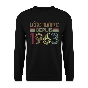 Légendaire Depuis 1963 - Sweat-shirt Unisexe - noir - Devant - Alina (178cm) & Michal (187cm)