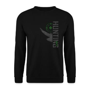 Tauben Jagd - Unisex Pullover - Schwarz - Vorne - Alina (178cm) & Michal (187cm)