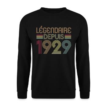 Légendaire Depuis 1929 - Sweat-shirt Unisexe - noir - Devant - Alina (178cm) & Michal (187cm)