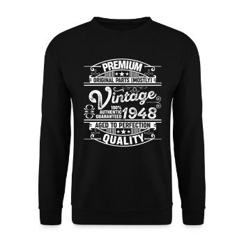 Superior Quality 1948 Aged To Perfection - Unisex Sweatshirt - black - Front - Alina (178cm) & Michal (187cm)