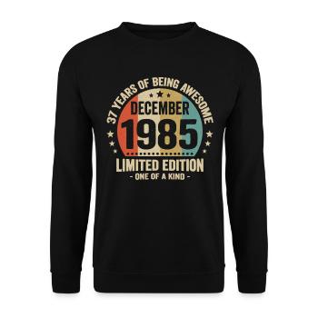 37 Years Of Being Awesome Since December 1985 - Unisex Sweatshirt - black - Front - Alina (178cm) & Michal (187cm)