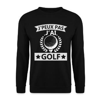 Je Peux Pas J'ai Golf - Sweat-shirt Unisexe - noir - Devant - Alina (178cm) & Michal (187cm)