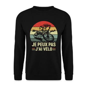 Je Peux Pas J'ai Vélo - Sweat-shirt Unisexe - noir - Devant - Alina (178cm) & Michal (187cm)